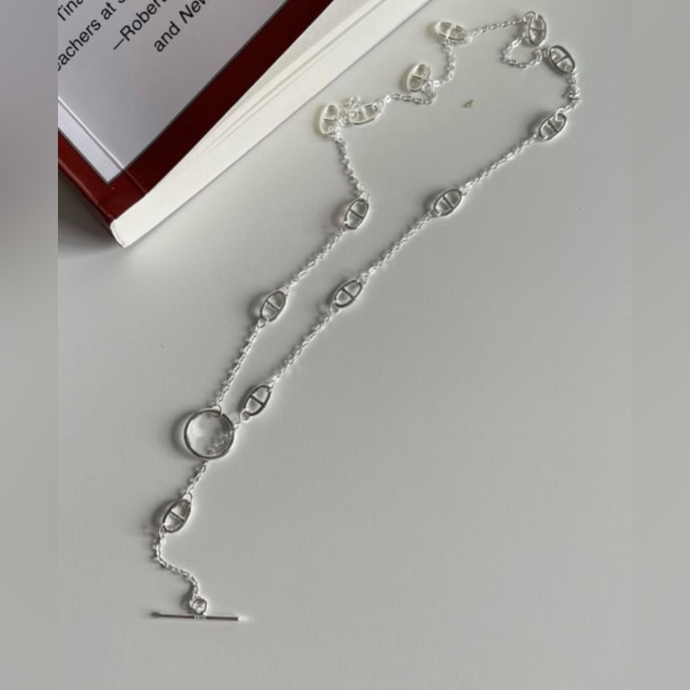 925 Sterling Silver toggle Chain Necklace E9-2428